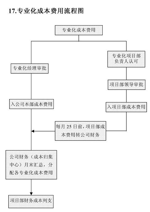 专业化成本费用流程图